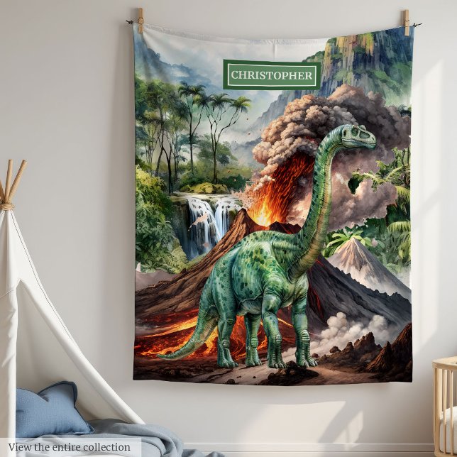 Cobertor De Velo T-Rex Dinossaur Personalizado - Garoto de Aniversá (Personalized T-Rex Dinosaur Birthday Blanket for Boys)