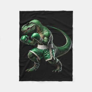 Cobertor De Velo T-rex Dinossauro Fazendo Boxe Boxeador Arte Marcia