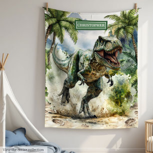 Cobertor De Velo T-Rex em aberto, com raiva personalizada, exclusiv
