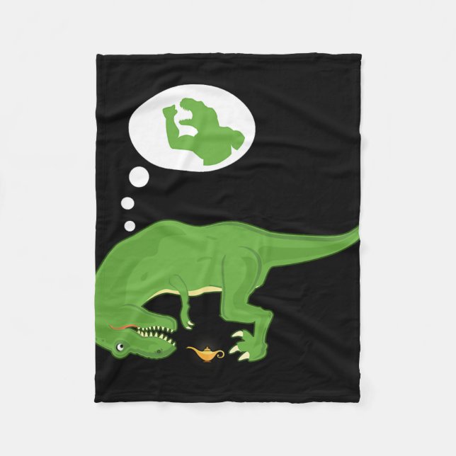 Cobertor De Velo T-rex engraçado, Lâmpada do Gênio, Braços Curtos,  (Frente)