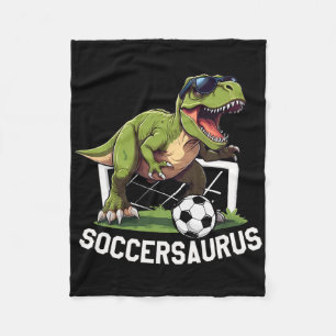 Cobertor De Velo T-rex Jogando Futebol Dinosaur Futebol Jogador