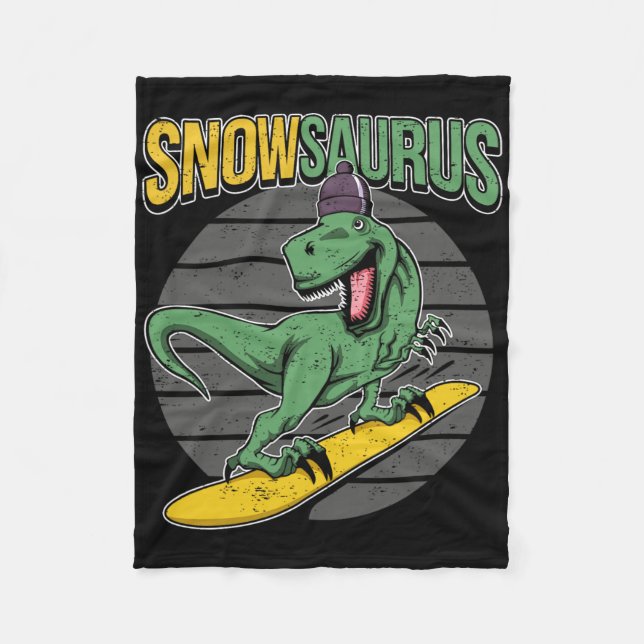 Cobertor De Velo T-rex Snowboarding Dinossauro Snowboard  (Frente)