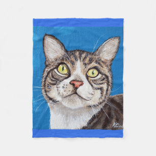 Cobertor De Velo Tabby Cat Painting