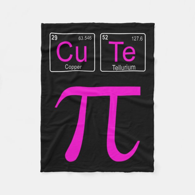 Cobertor De Velo Tabela Periódica de Química de Matemática Cutie Pi (Frente)