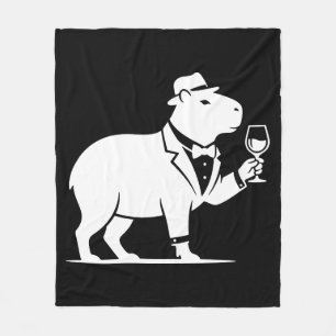 Cobertor De Velo Tacaça de Vinho Capivara Engraçada Minimalista Mod