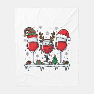 Cobertor De Velo Taças de Vinho Tinto de Natal Vetor de Feriado