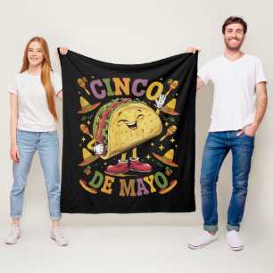 Cobertor De Velo Taco Dançante Divertido Festa Cinco De Mayo