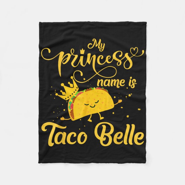 Cobertor De Velo Taco Engraçado Camisa Princesa Nome Taco Belle Foo (Frente)