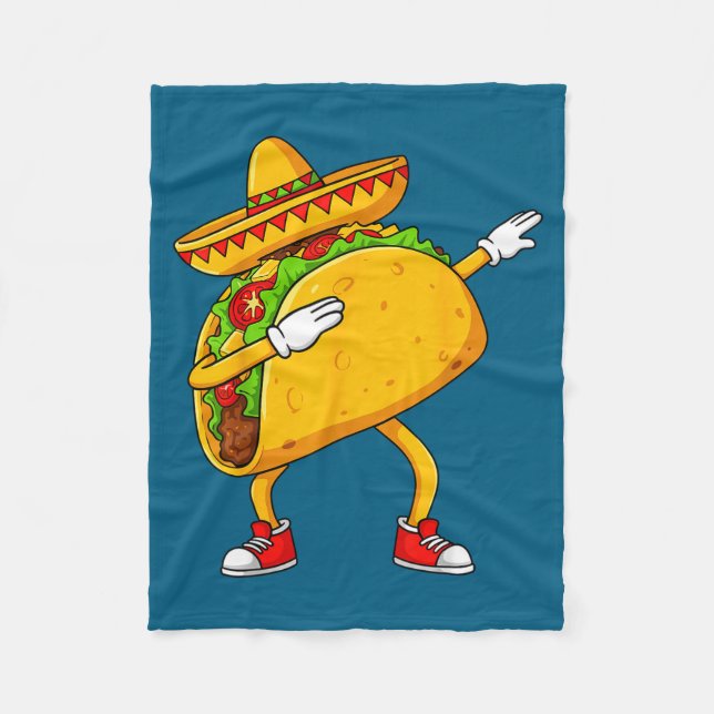 Cobertor De Velo Taco mexicano com dabbing engraçado cinco de maio  (Frente)