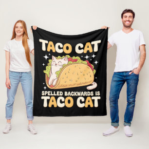 Cobertor De Velo Tacocat Escrito ao Contrário Taco Cat Mexicano