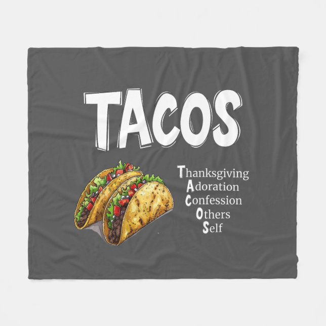 Cobertor De Velo TACOS Prayer Fleece Blanket (Frente (Horizontal))