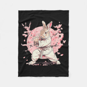 Cobertor De Velo Taekwondo Bunny Rabbit Kickboxing Jiu-Jitsu Kung