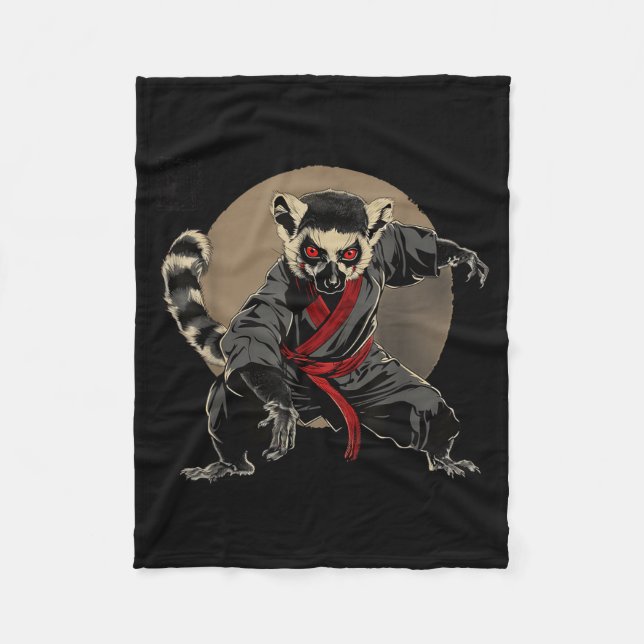 Cobertor De Velo Taekwondo Lêmure Kickboxing Animall Jiu-Jitsu Kung (Frente)