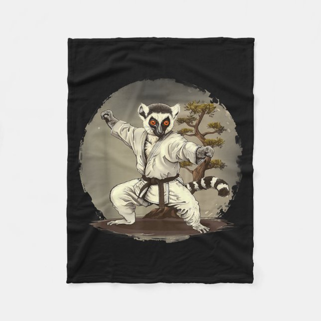 Cobertor De Velo Taekwondo Lêmure Kickboxing Animall Jiu-Jitsu Kung (Frente)