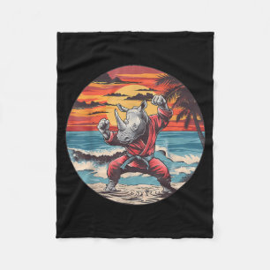 Cobertor De Velo Taekwondo Rhino Kickboxing Animall Jiu-Jitsu Kung