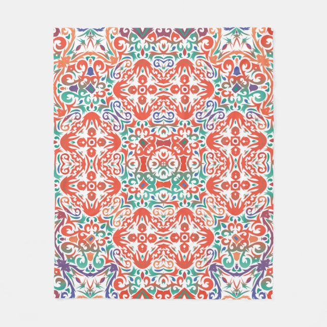 Cobertor De Velo Talavera mexicana: Colagem de Azulejos Étnicos. (Frente)