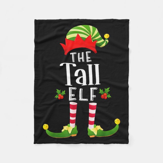 Cobertor De Velo Tall Christmas Elf Matching Pajama X-mas Party  (Frente)