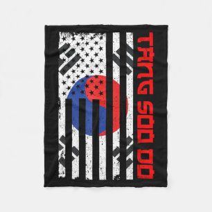 Cobertor De Velo Tang Soo Do - Bandeira dos EUA Taekwondo Artes Mar