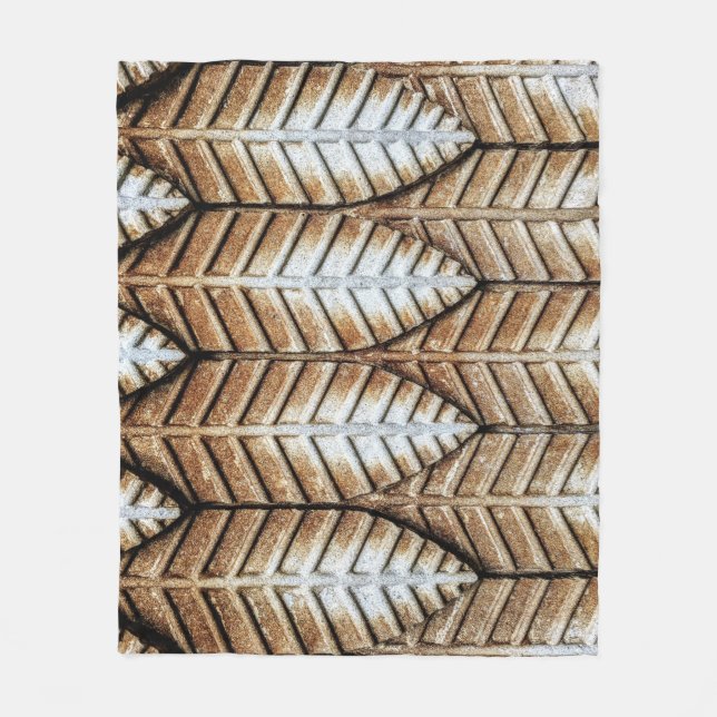 Cobertor De Velo tapete de acentos de folha castanha (Frente)