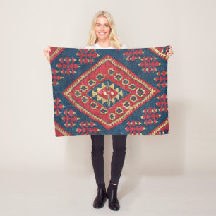 Cobertor De Velo Tapete Kilim Turco Antigo Vermelho Azul