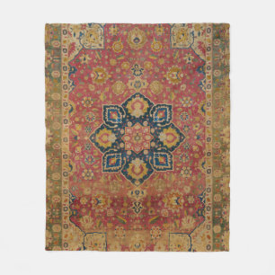 Cobertor De Velo Tapete Persa Asiático Kashan em Ouro Vermelho