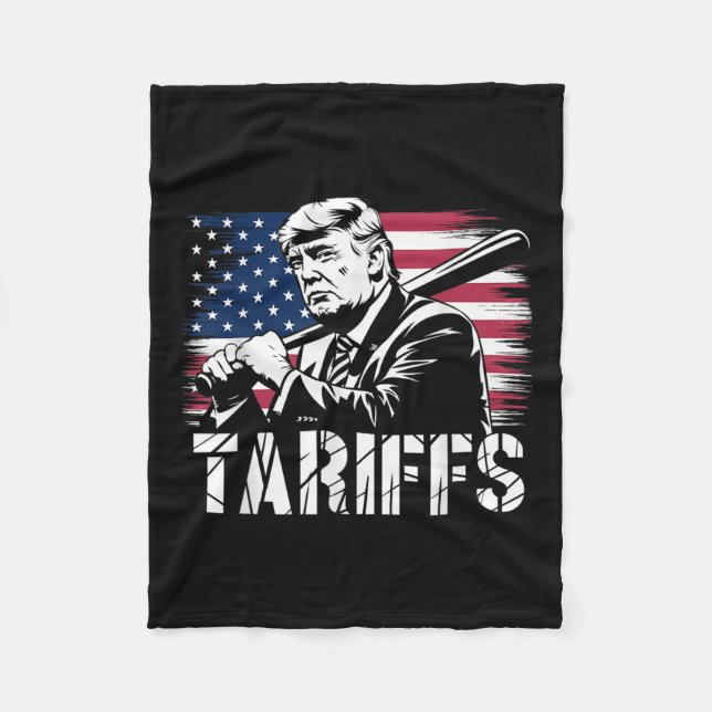 Cobertor De Velo Tarifas Trump Bandeira EUA Poder Comercial Engraça (Frente)