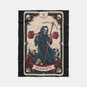 Cobertor De Velo Tarot Card Grim Reaper Deadlifers Workout Gym Ocru