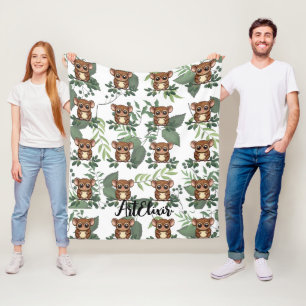 Cobertor De Velo Tarsier deixa Impressão verde