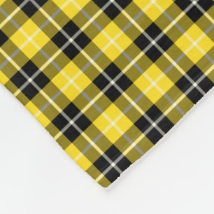 Cobertor De Velo Tartan amarelo e preto do clã de Barclay