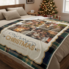 Cobertor De Velo Tartan Border Christmas 4 Photo Template ID1141B