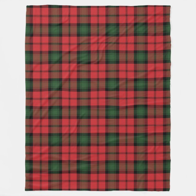 Cobertor De Velo Tartan Clan Kerr - Xadrez Vermelho - Verificação P (Frente)