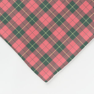 Cobertor De Velo Tartan cor-de-rosa e verde do clã de Wallace da
