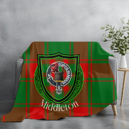 Cobertor De Velo Tartan do Clã Escocês Middleton Crest