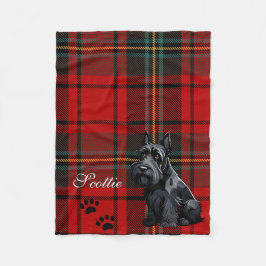 Cobertor De Velo Tartan do Terrier Escocês (Scotty). Editável