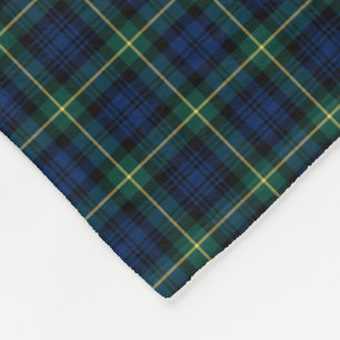 Cobertor De Velo Tartan dos azuis marinhos e do verde do clã de