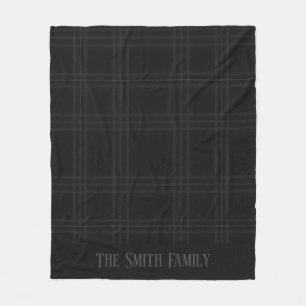 Cobertor De Velo Tartan Escocês Preto Personalizado Família Custom