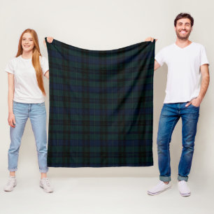 Cobertor De Velo Tartan Preto Clássico Watch Verde Escuro Azul Mari