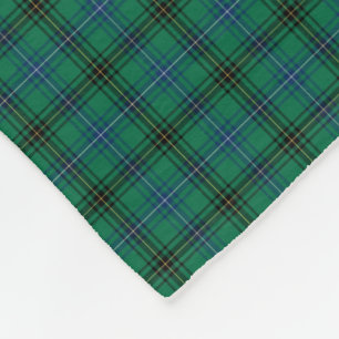 Cobertor De Velo Tartan verde-claro e azul do clã de Henderson