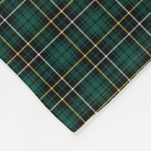 Cobertor De Velo Tartan verde e preto do clã de MacAlpine