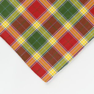 Cobertor De Velo Tartan vermelho, amarelo e verde do clã de Gibbs