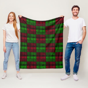 Cobertor De Velo Tartan vermelho e verde de Natal.