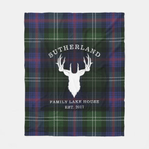 Cobertor De Velo Tartan Xadrez Clan Sutherland Family Lake House