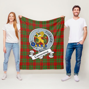 Cobertor De Velo Tartan Xadrez Cumming Clan Badge