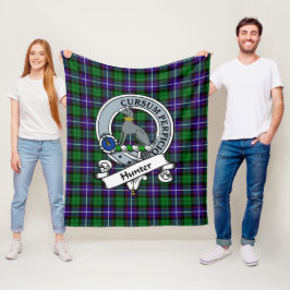 Cobertor De Velo Tartan Xadrez do Emblema do Clã Hunter