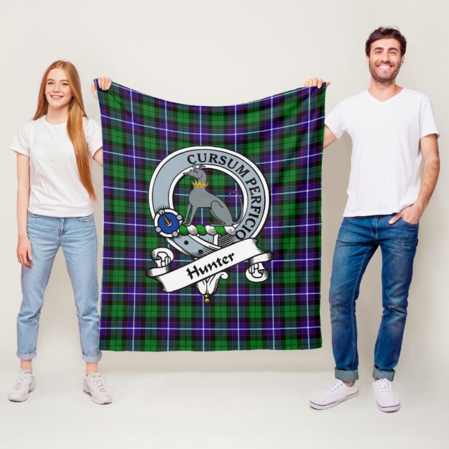 Cobertor De Velo Tartan Xadrez do Emblema do Clã Hunter (In Situ)