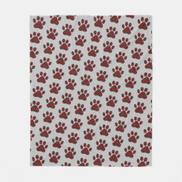 Cobertor De Velo Tartan Xadrez Paw Imprime Na Cinza