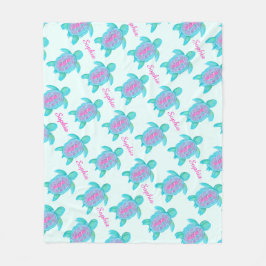 Cobertor De Velo Tartaruga-de-cor-d-água doce nome personalizado aq