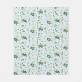 Cobertor De Velo Tartaruga de Menina Personalizada | 50x60 Frota