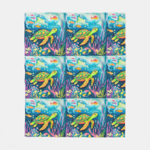 Cobertor De Velo Tartaruga de pintura