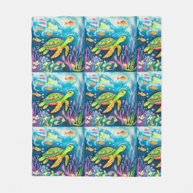 Cobertor De Velo Tartaruga de pintura (Frente)